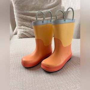 Cat & Jack Orange and Yellow Kids Rain Boots